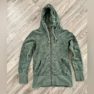 RAGWEAR LONG ZIP HOODIE | S | Floral Green
